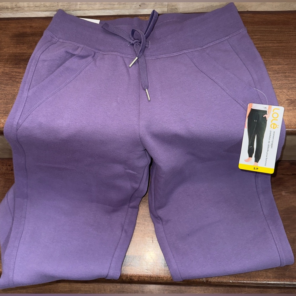 Lole Purple Joggers Drawstring waist, comfy, relaxed fit, loungewear Size Small - Picture 4 of 8